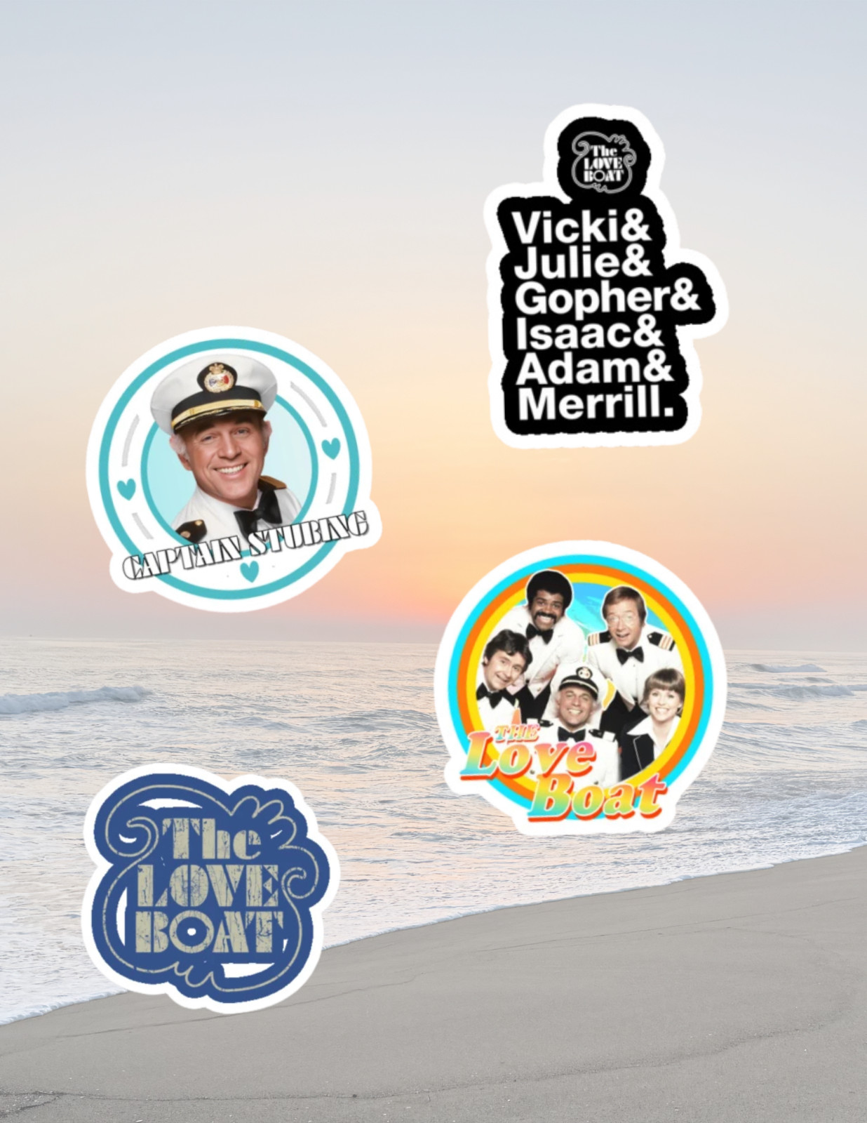 Love Boat Retro TV 4pc Sticker Pack