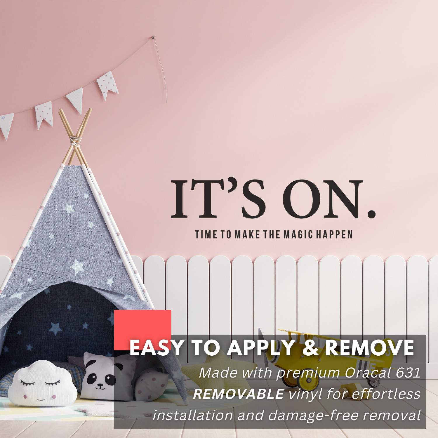 Motivational Wall Decal – It’s On, Make the Magic Happen – Inspirational Decor
