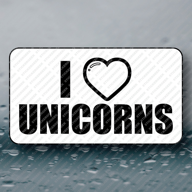 I HEART UNICORNS Adult Humor Funny Prank Joke Gag Sticker 25-250pcs