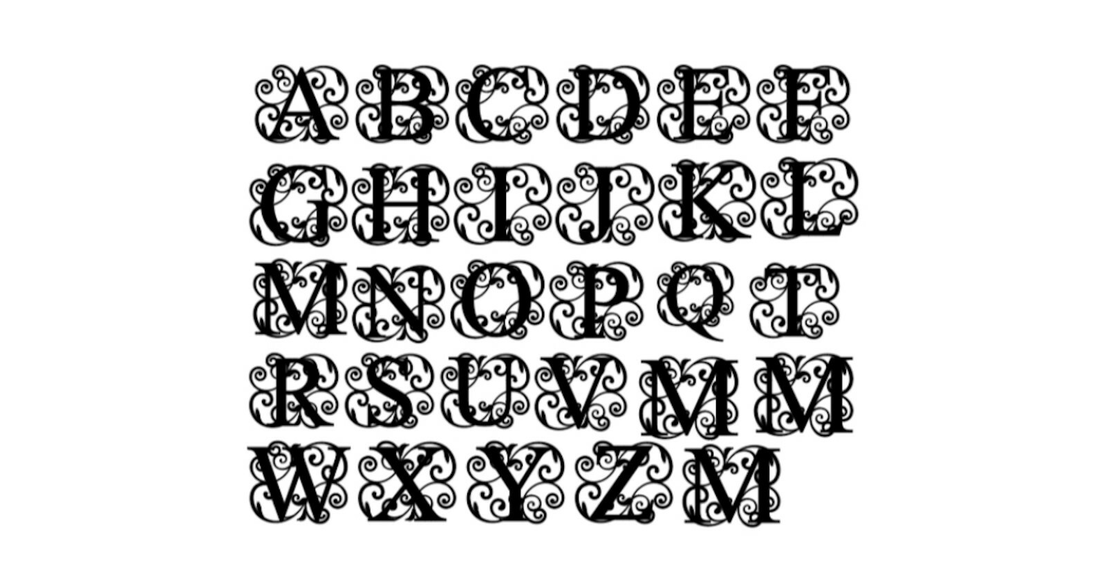 Elegant Letter Monogram • Custom Made & Professional Cut Vinyl Decal