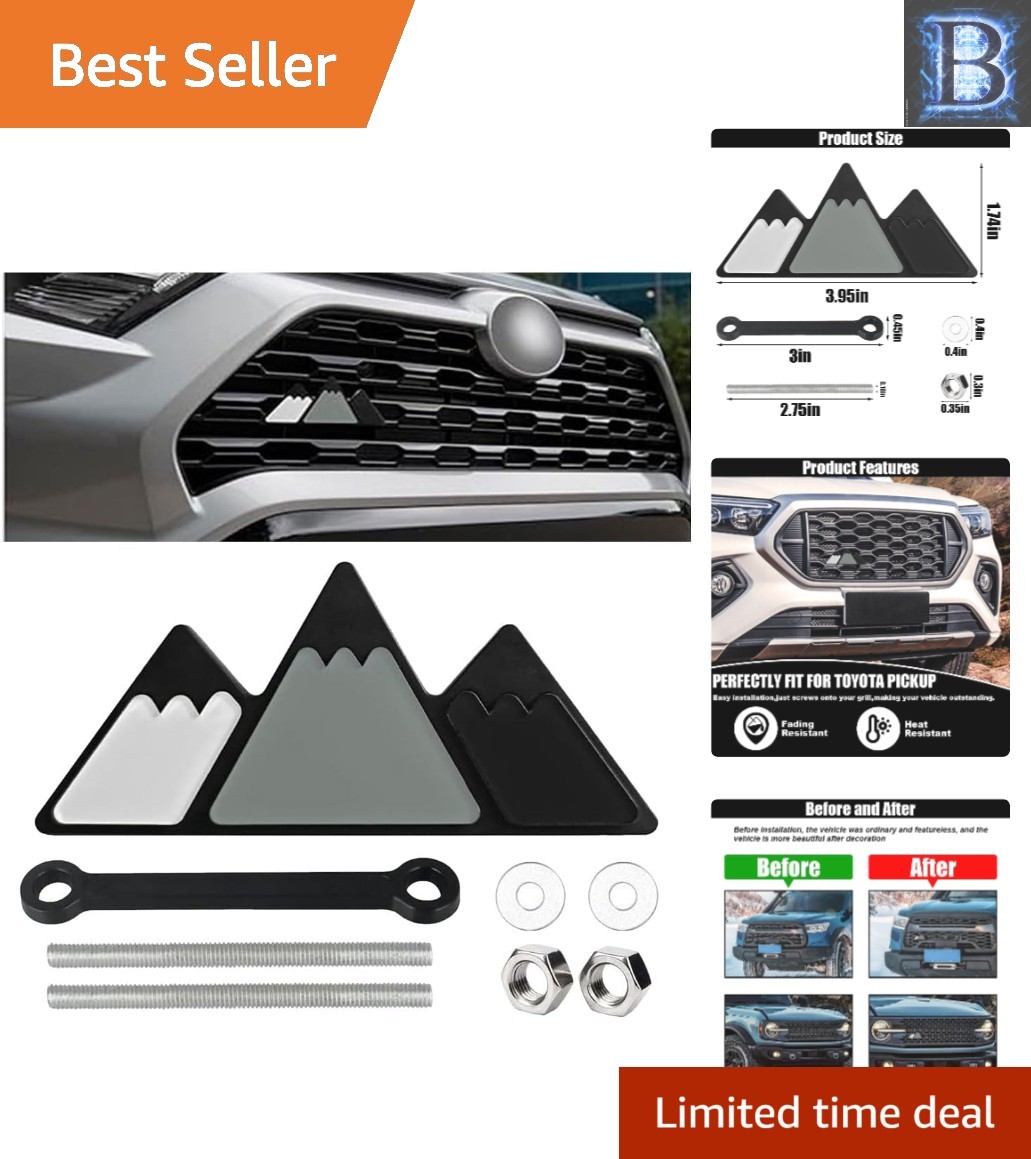Durable Tri-Color Acrylic Car Grille Emblem – Easy Installation for All Cars