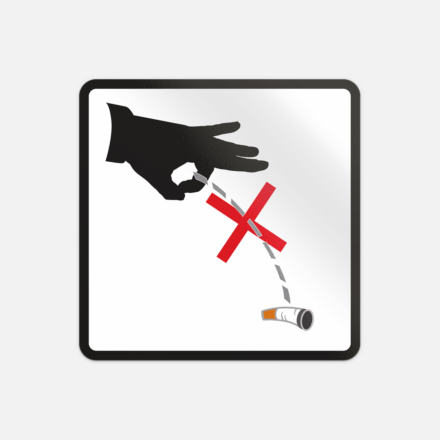 Prohibit Healthcare Sign Do Not Throw Cigarette Butts Vinyl Sticker Decal