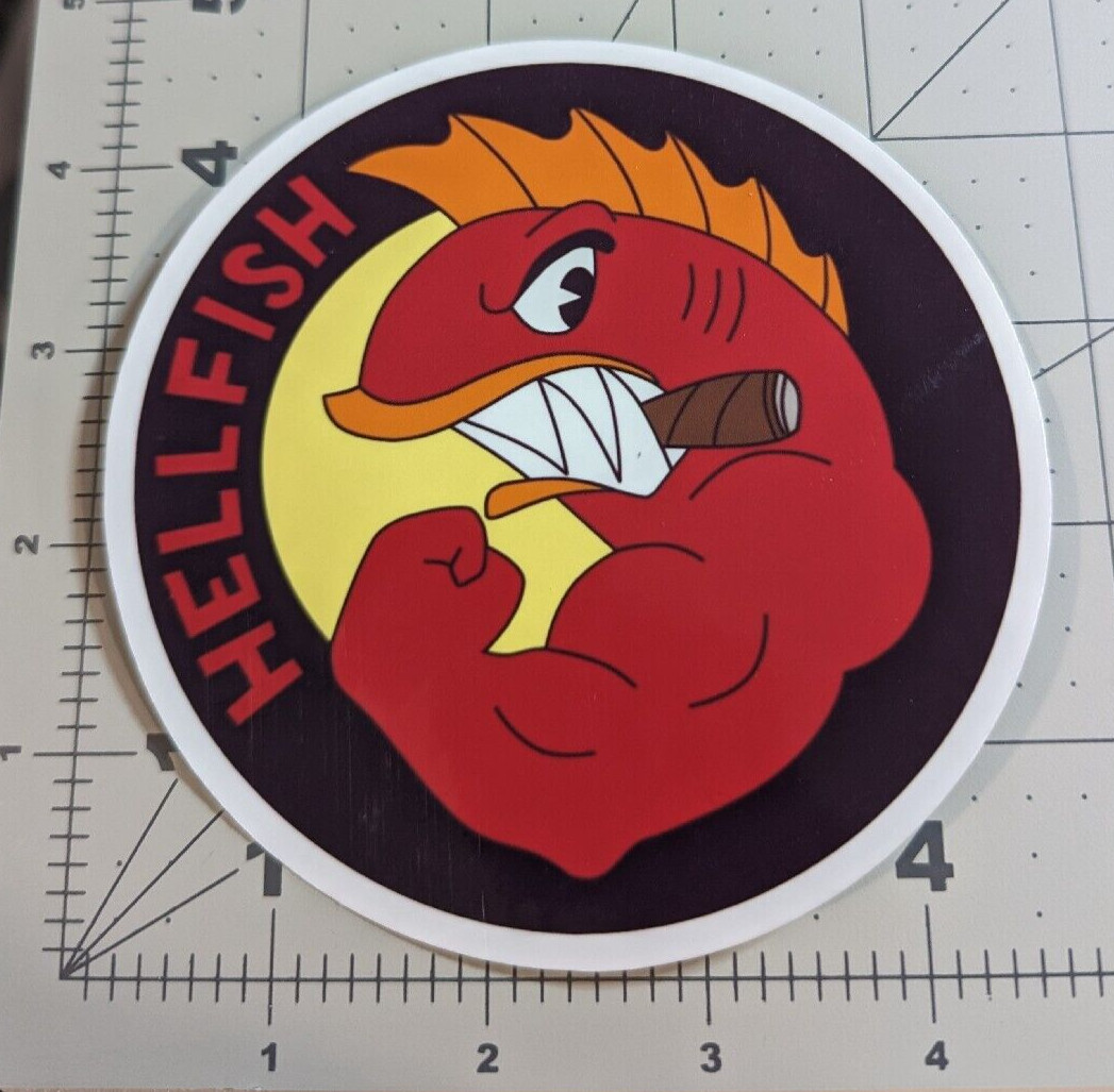 “Flying Hellfish” logo from “The Simpsons” die-cut vinyl sticker 4.25×4.25″