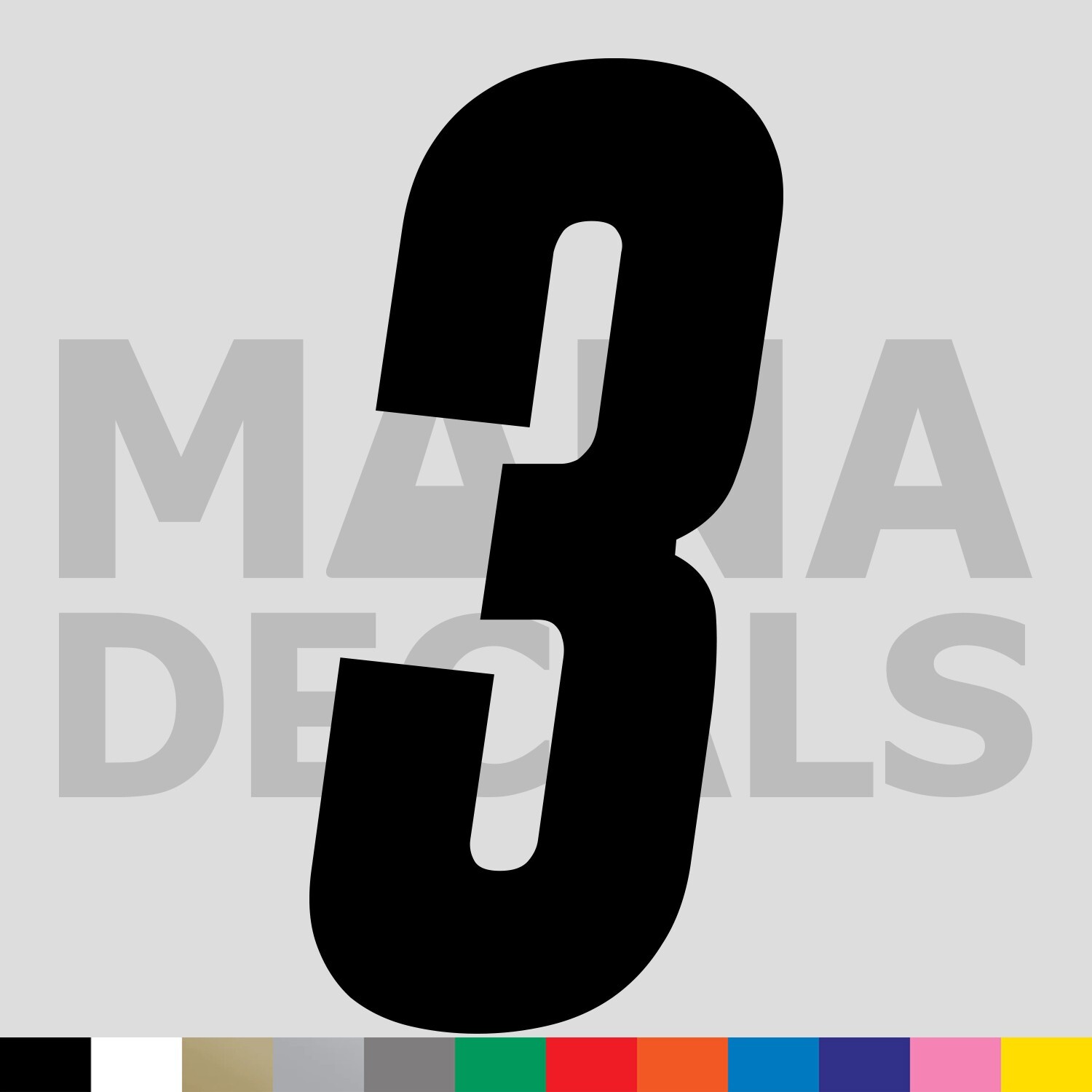 Number Three 3 Vinyl Die Cut Decal Sticker – Racing Race Car Motocross Bike