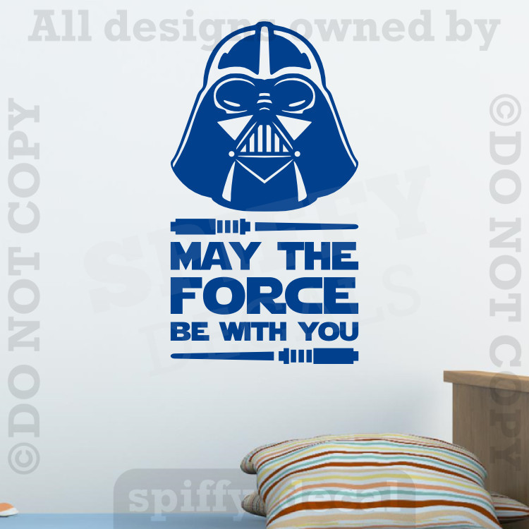 May The Force Be With You DARTH VADER Vinyl Wall Decal Sticker STAR WARS