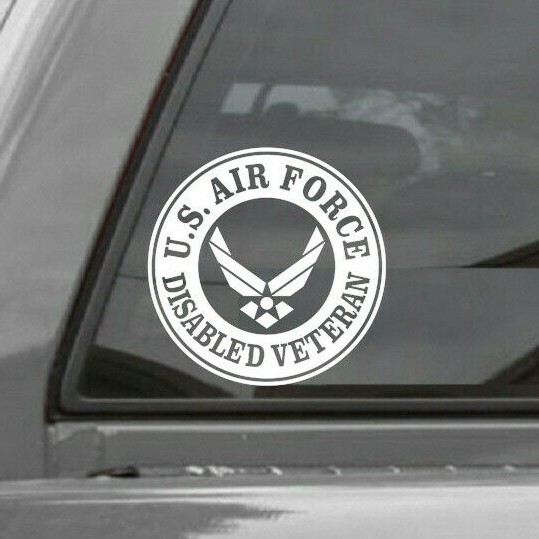 UNITED STATES AIR FORCE DISABLED VETERAN ROUNDEL Vinyl Window Decal Sticker