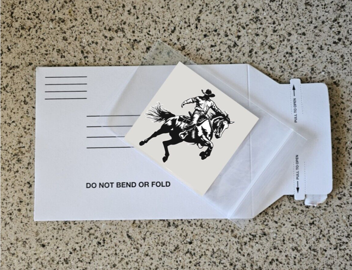 Western Rodeo Cowboy Rider 3.5in Vinyl Die Cut Sticker decals.