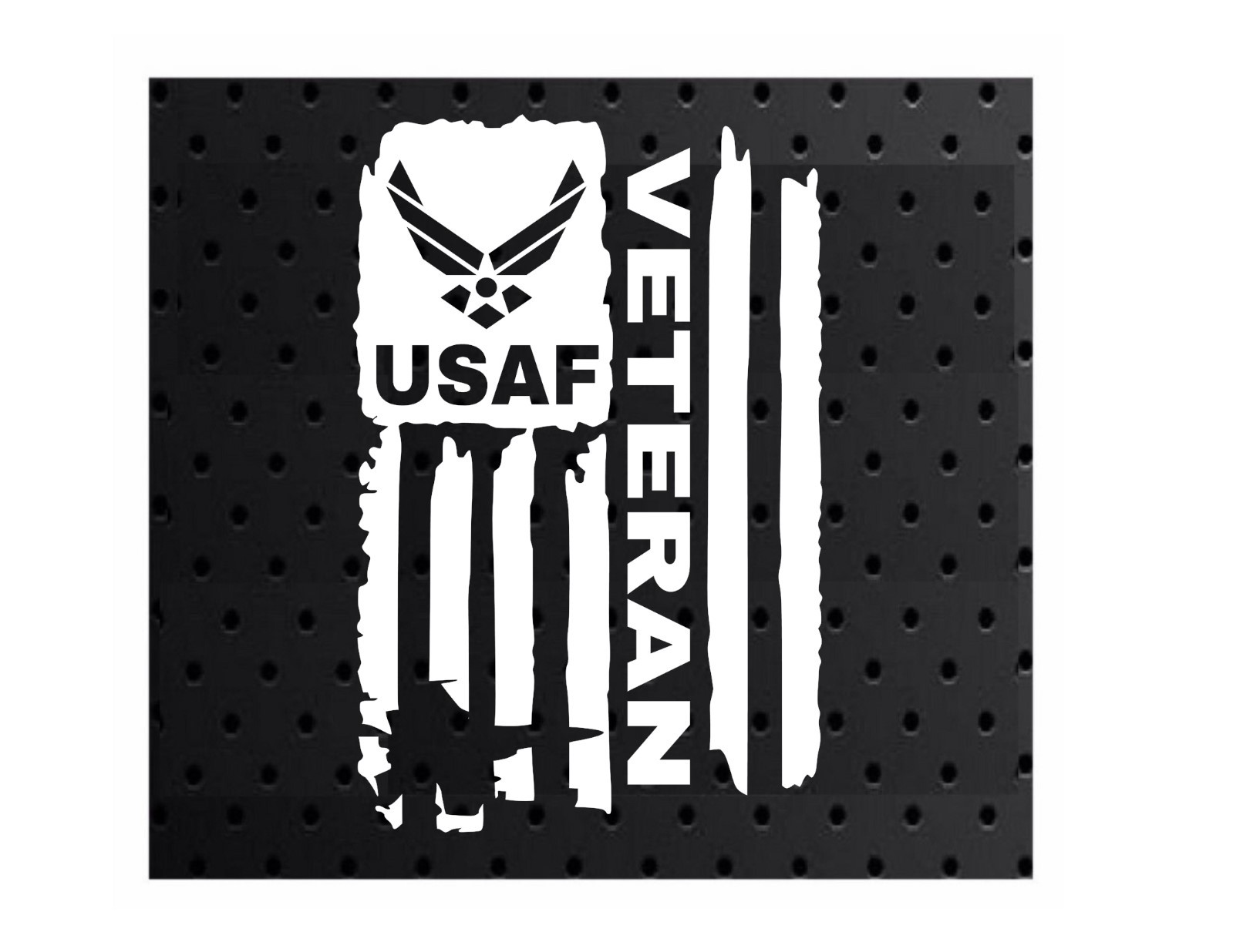 DISTRESSED USAF UNITED STATES AIR FORCE FLAG VETERAN DECAL STICKER 5″ x 7.7″