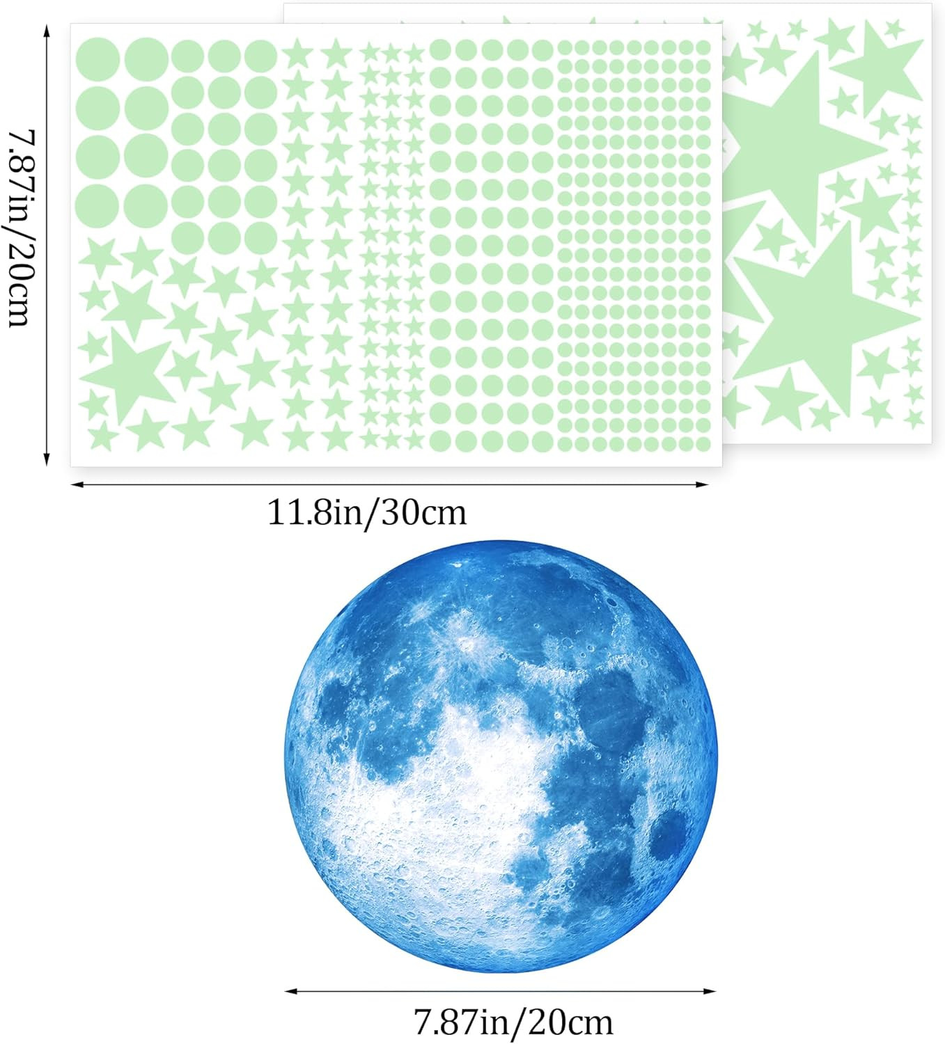 Glow in The Dark Stars Ceiling Stars Glow in The Dark Moon and Star Space Galaxy