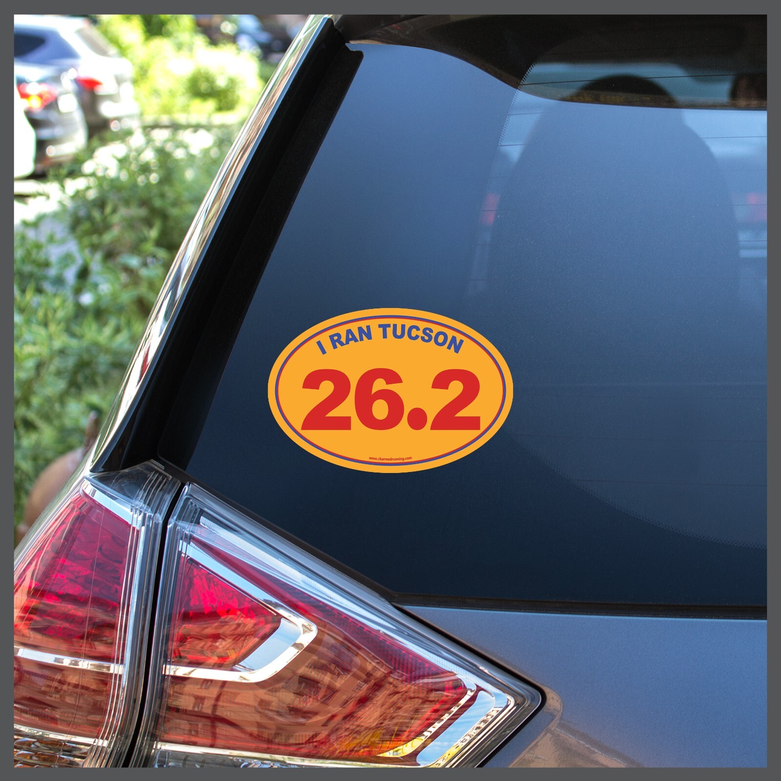 I Ran Tucson Marathon 26.2 CUSTOM YEAR Removable Sticker Decal or Car Magnet