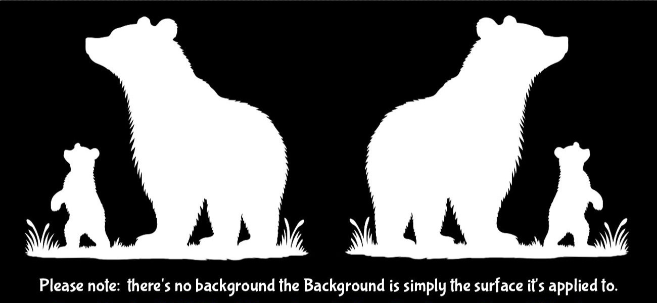Bear & Cub Graphic Two Pack of 5″ Vinyl Decals Vehicle Window Any Flat Surface