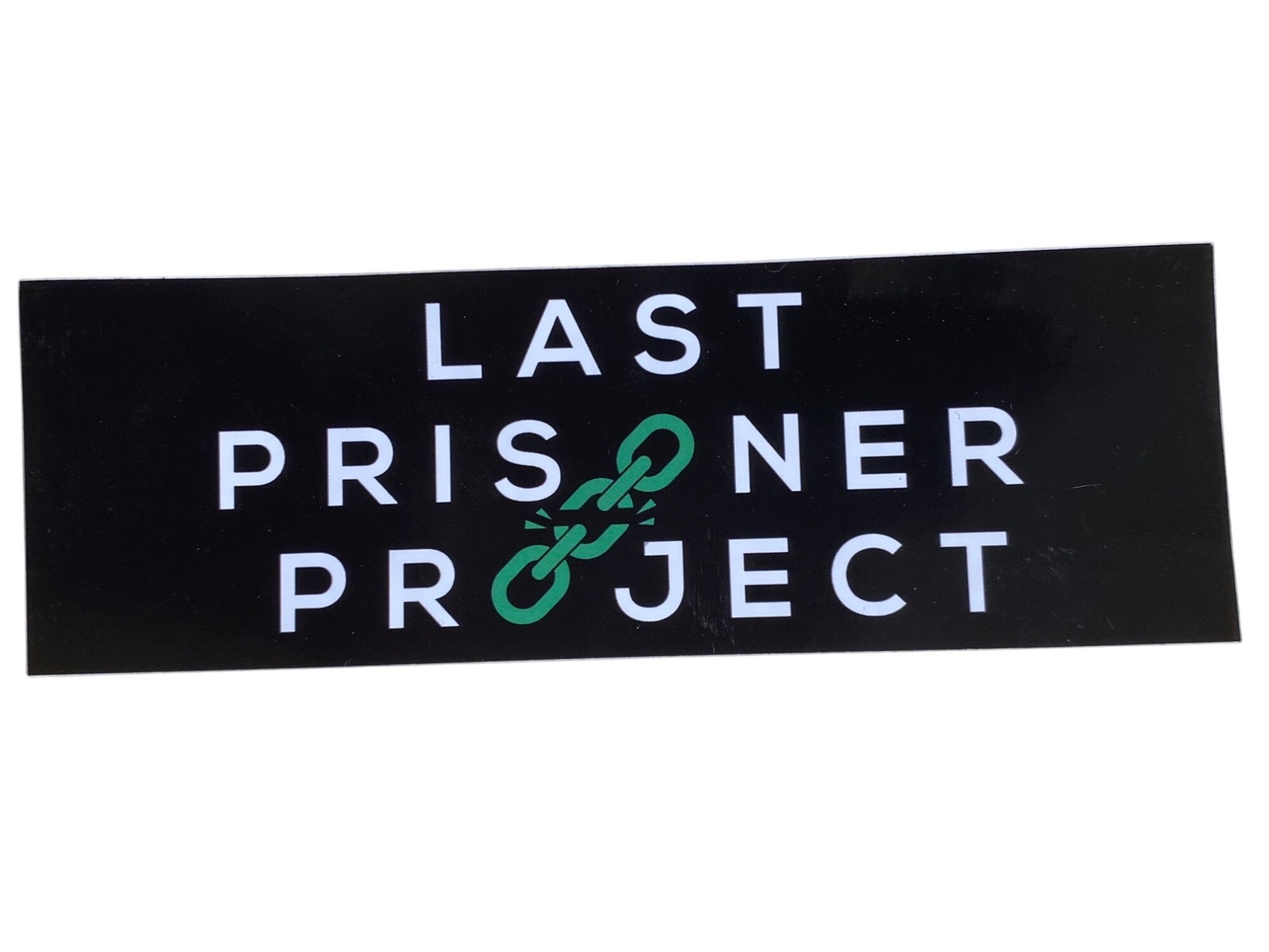 Last Prisoner Project Rectangular Vinyl Sticker 6″x2″ Black With Green Chain