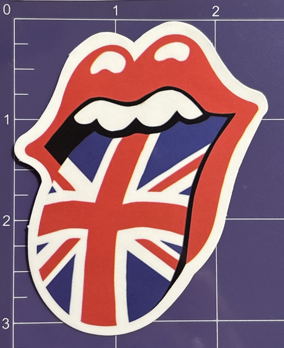 British Flag Tongue Lips Vinyl Sticker Waterproof Laptop Water Bottle 3” #123