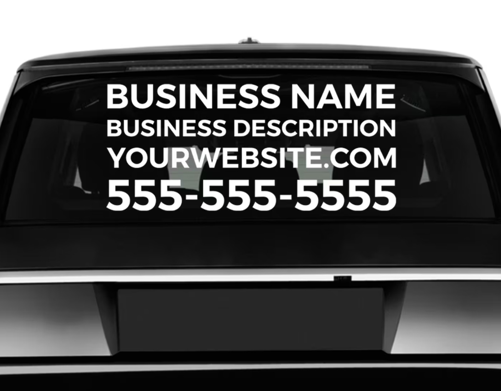 Custom Business Car Vinyl Decal Sticker – Back Windshield Custom Business Car