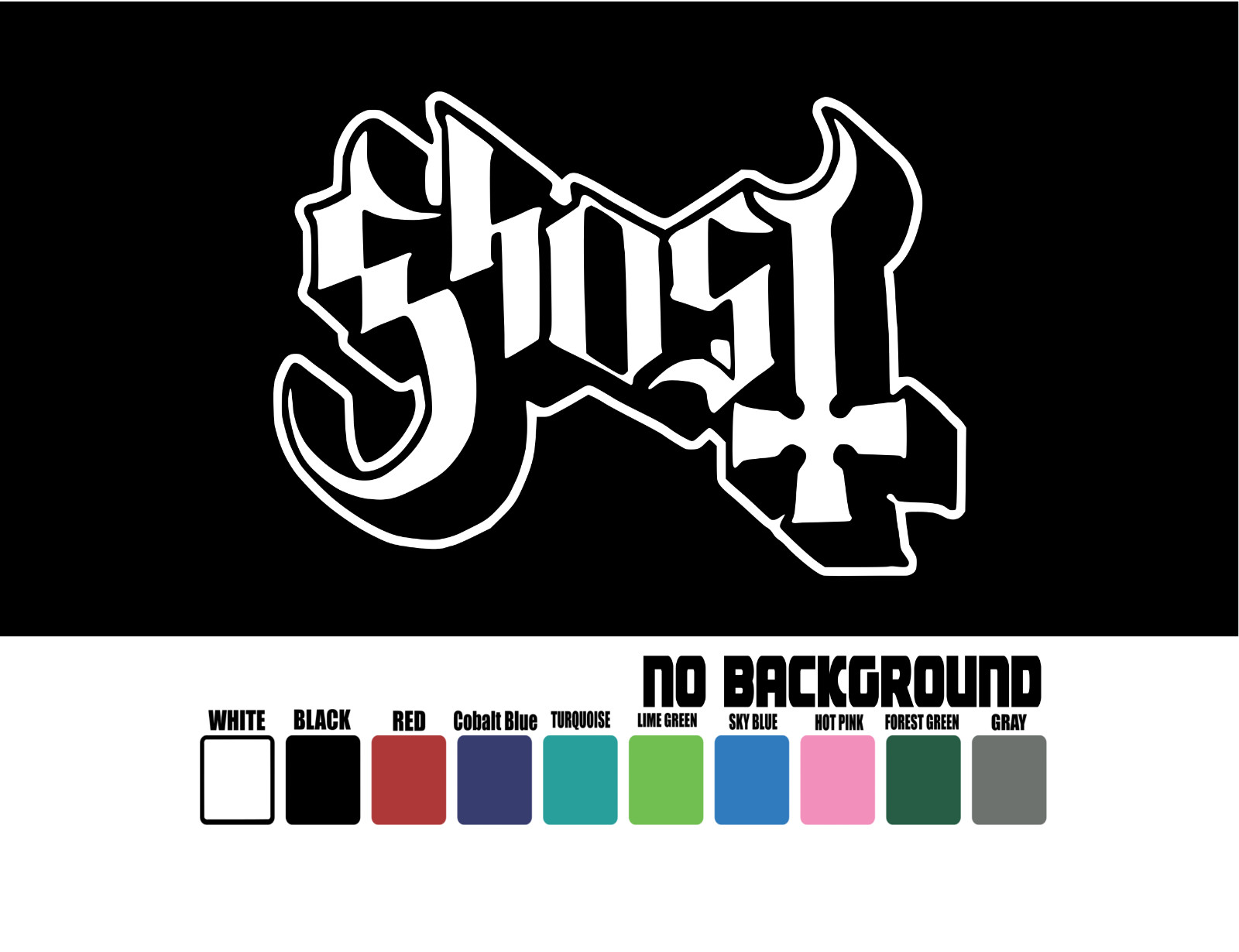 GHOST Logo Band Vinyl Decal Sticker Die Cut Window Car Truck Laptop Wall Laptop