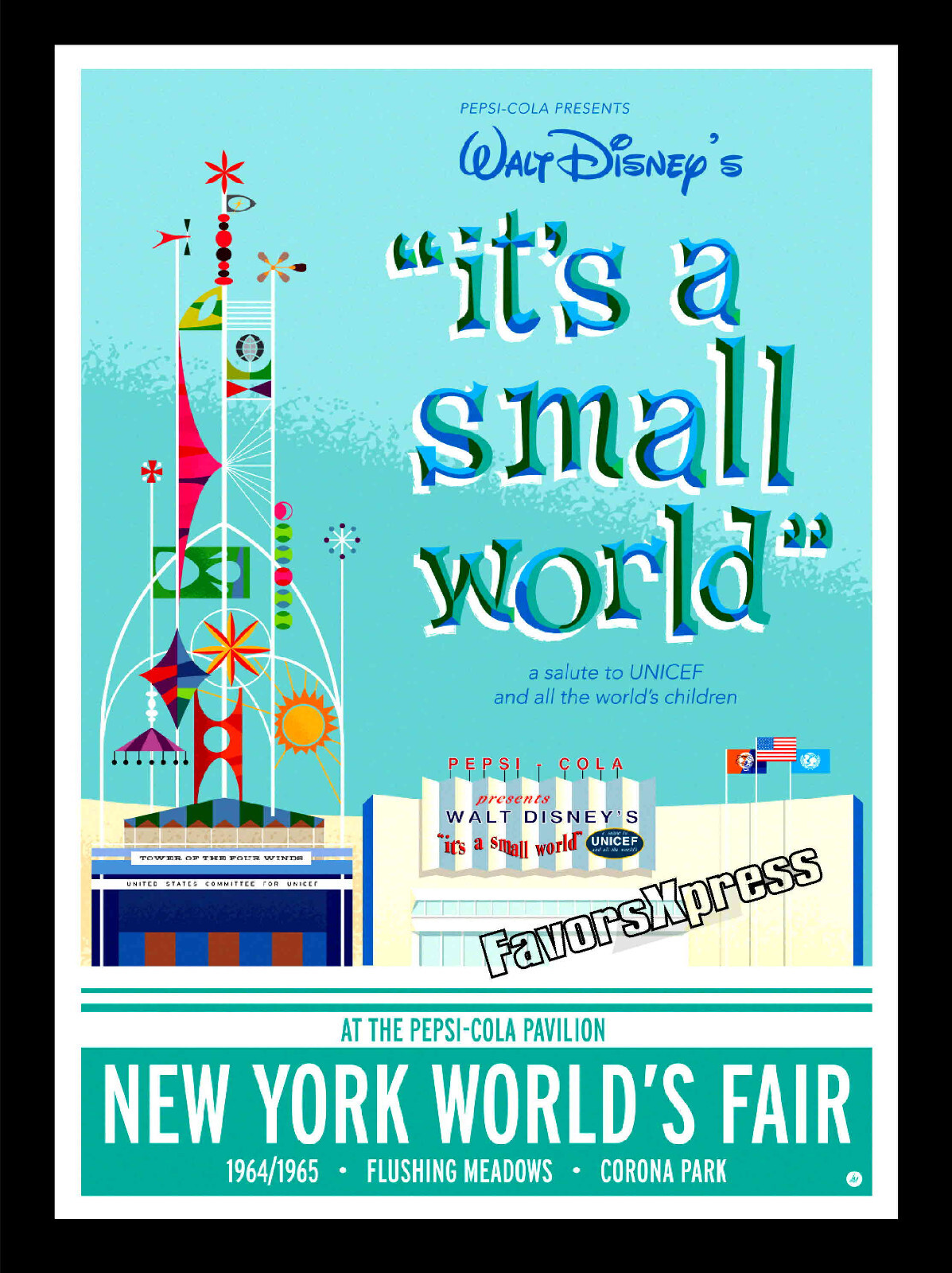 1964 DISNEYLAND WORLDS FAIR SMALL WORLD PROMO PHOTO FRIDGE MAGNET 3×4 in