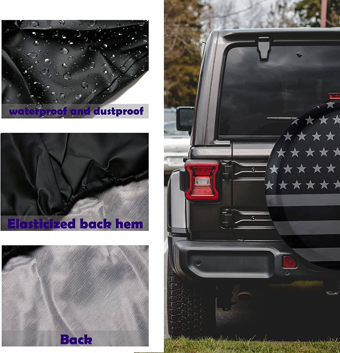 American Flag Spare Tire Cover Fit for Jeep Wrangler Rv SUV Truck Travel Trailer