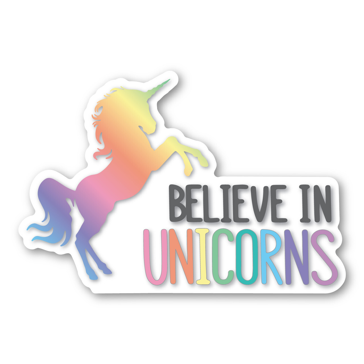 Pastel “Believe in Unicorns” Repositionable Sticker