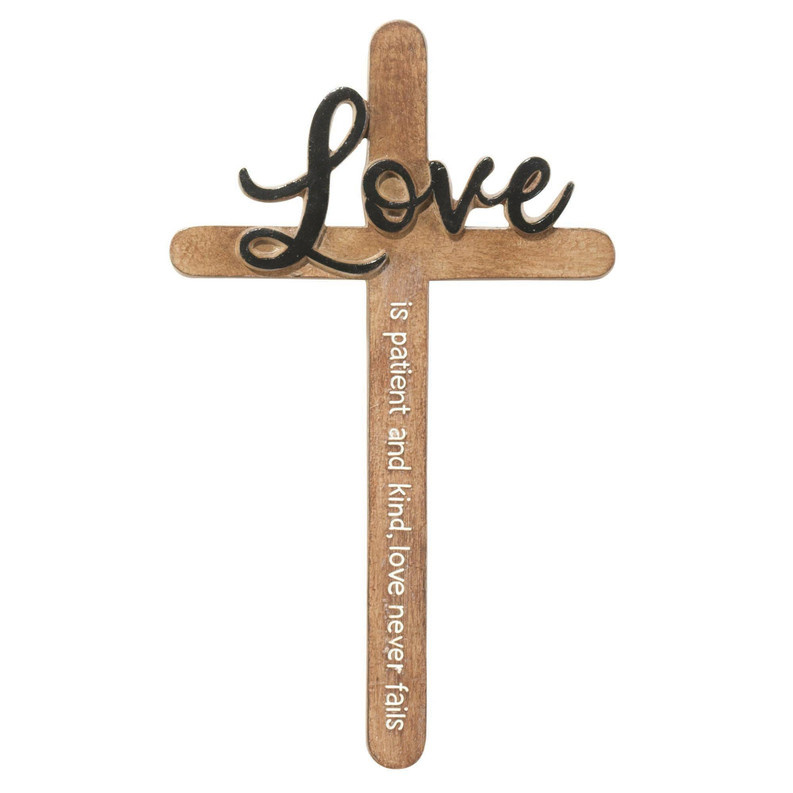 Wall Cross Love Resin 9.5in