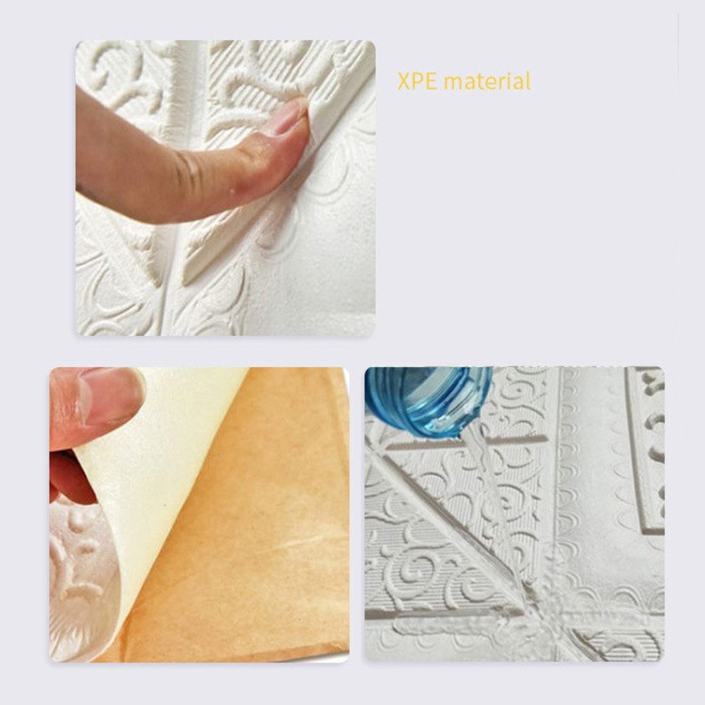 1pc 3D Tile Brick Wall Sticker Self-adhesive Foam Panel Waterproof Stickers