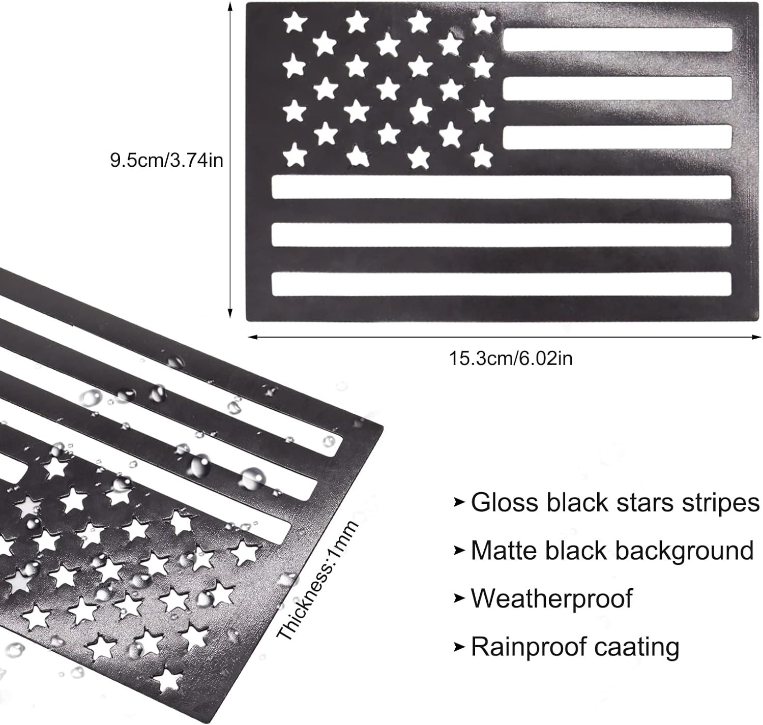 American Flag Magnet Decal, 2 Pack 6.1 X 3.7 Inch USA Flag Stickers with Patriot