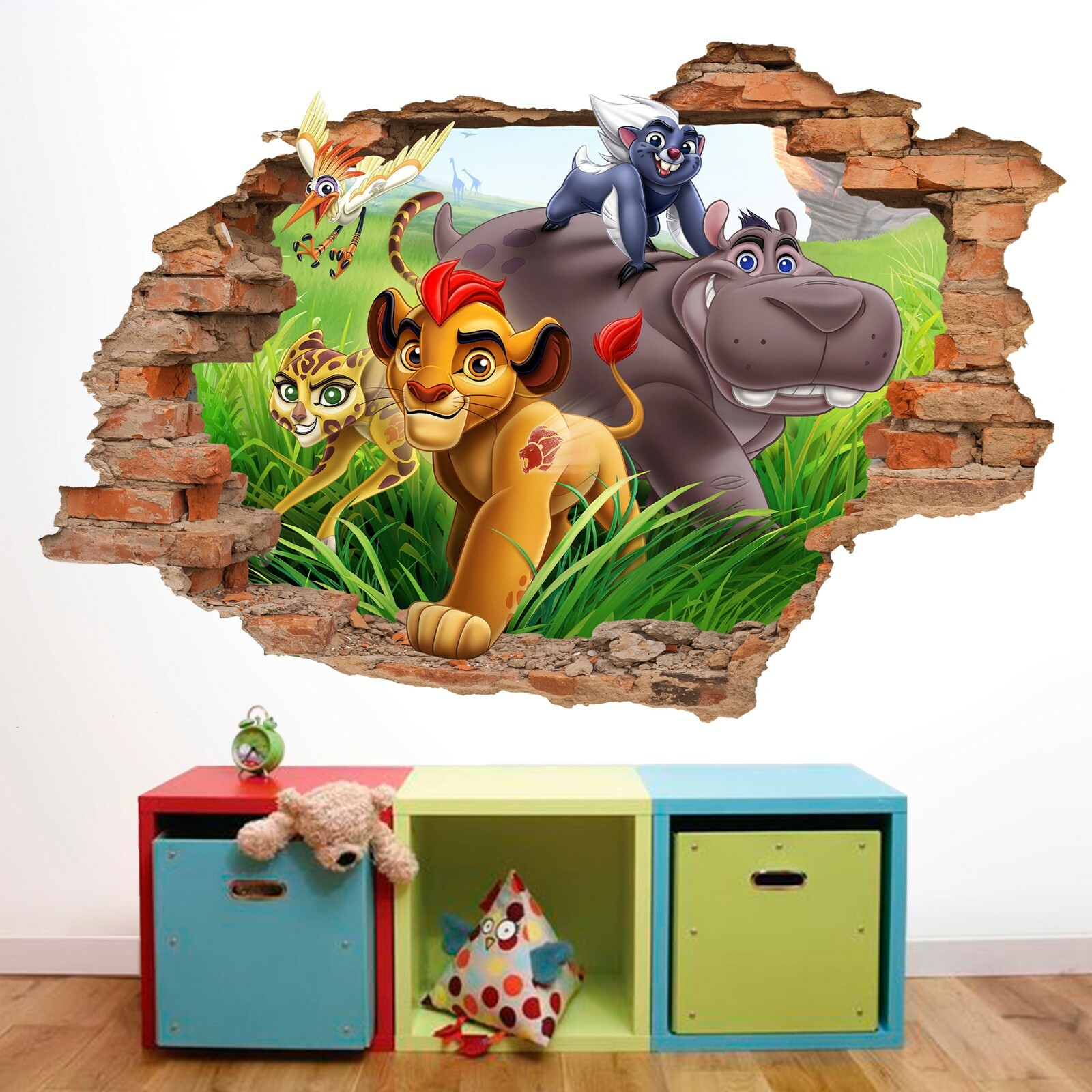 Lion 3D Wall Decal, Simba’s son Guard, Cartoon Wall Sticker, Decor