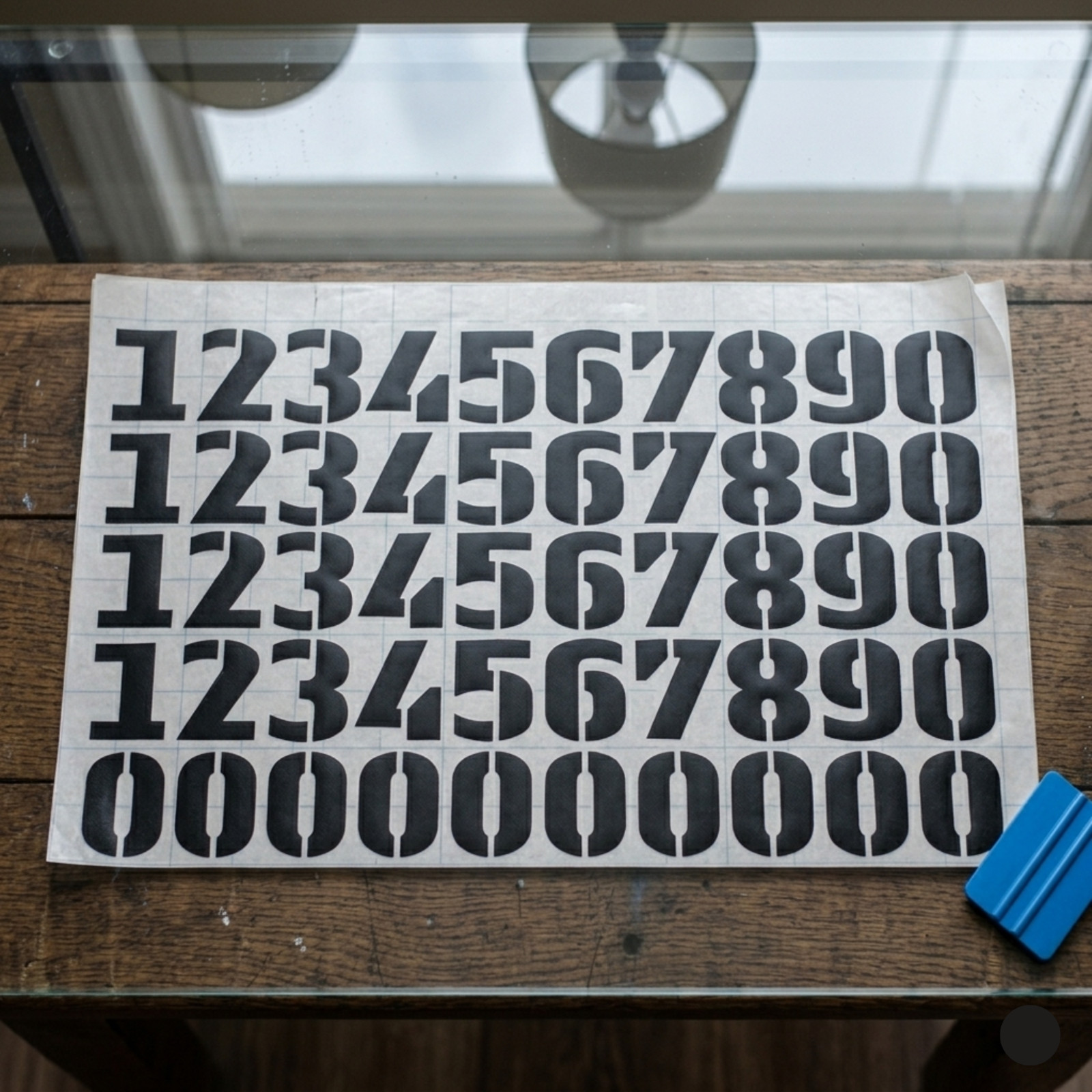 0-9 Numbers Vinyl Sticker Decal Sheet , 50 Total Numbers, Sport Number Type