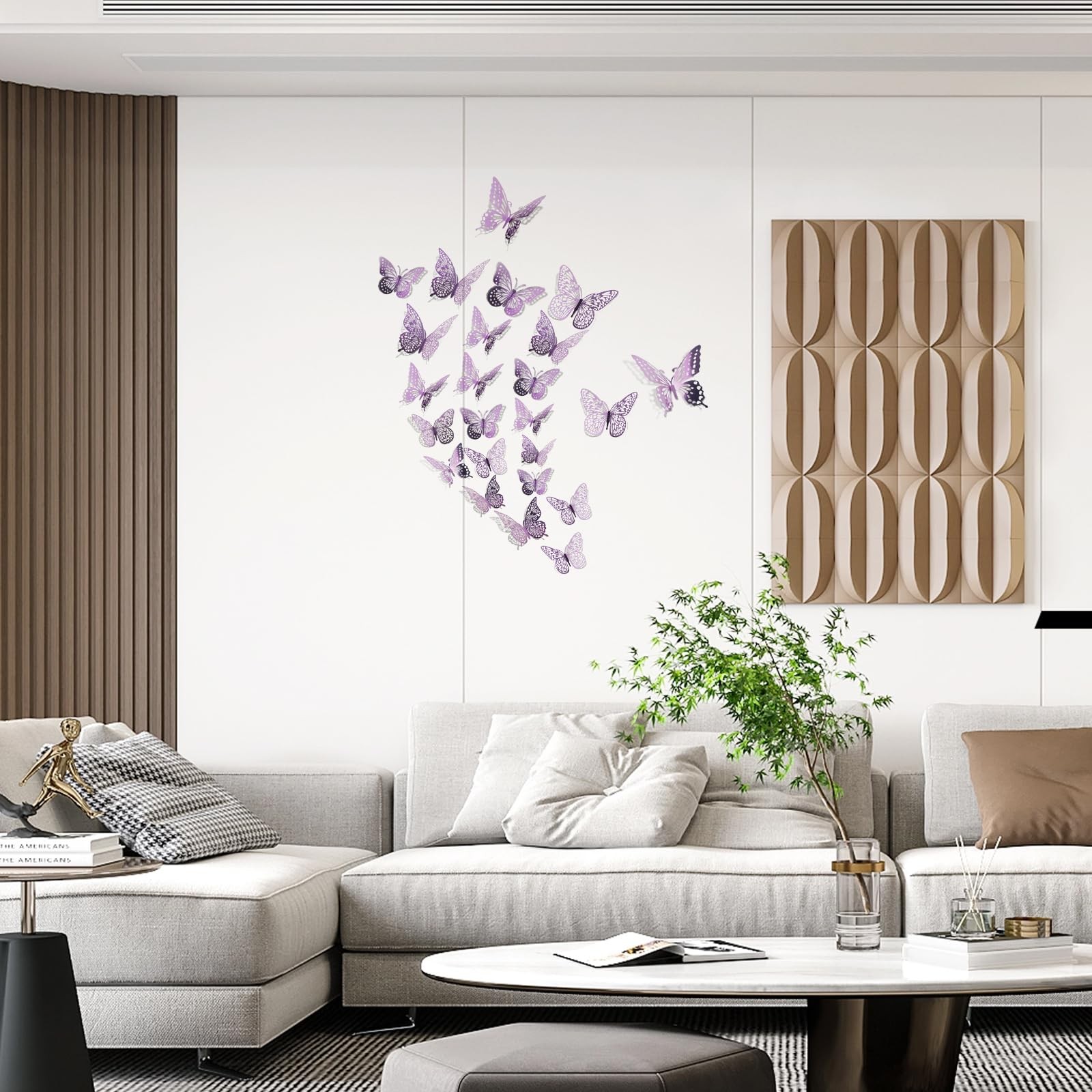 SAOROPEB 3D Butterfly Wall Decor – 48 Pcs, 4 Styles, 3 Sizes, Removable Stickers