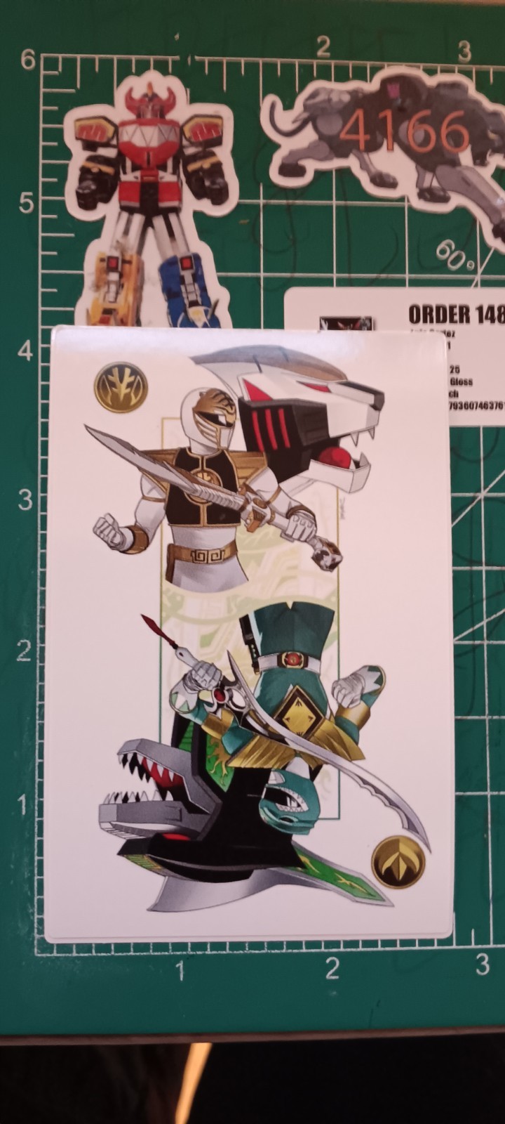 MMPR’S X TOMMY X THE GREEN RANGER X THE WHITE RANGER X 4X3 INCH STICKER X VYNIL