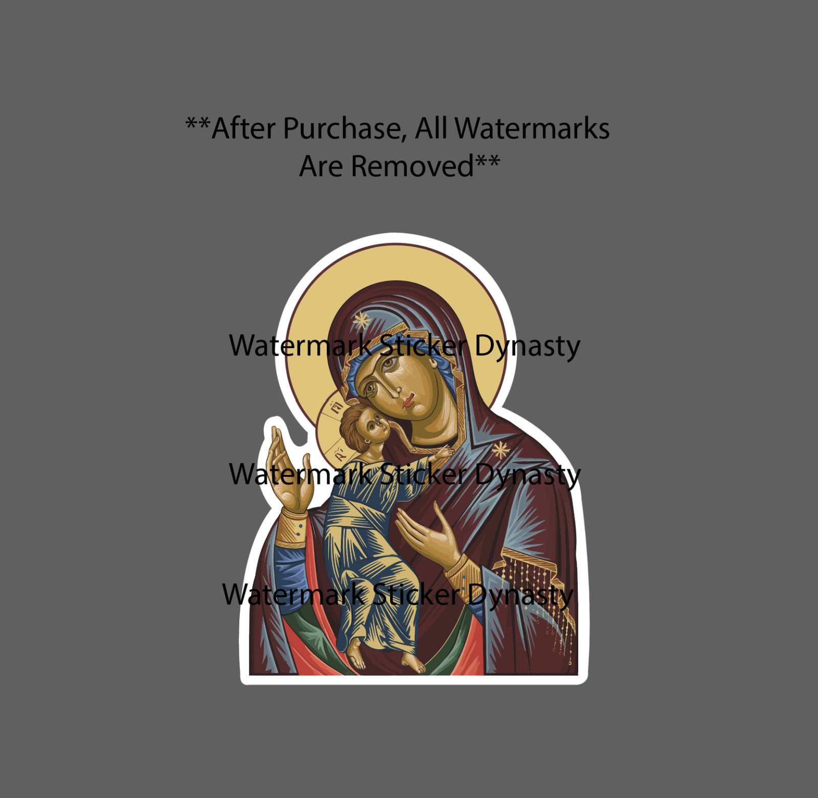 Holy Theotokos Sticker Waterproof Decal Baby Jesus Orthodox Church Gift NEW