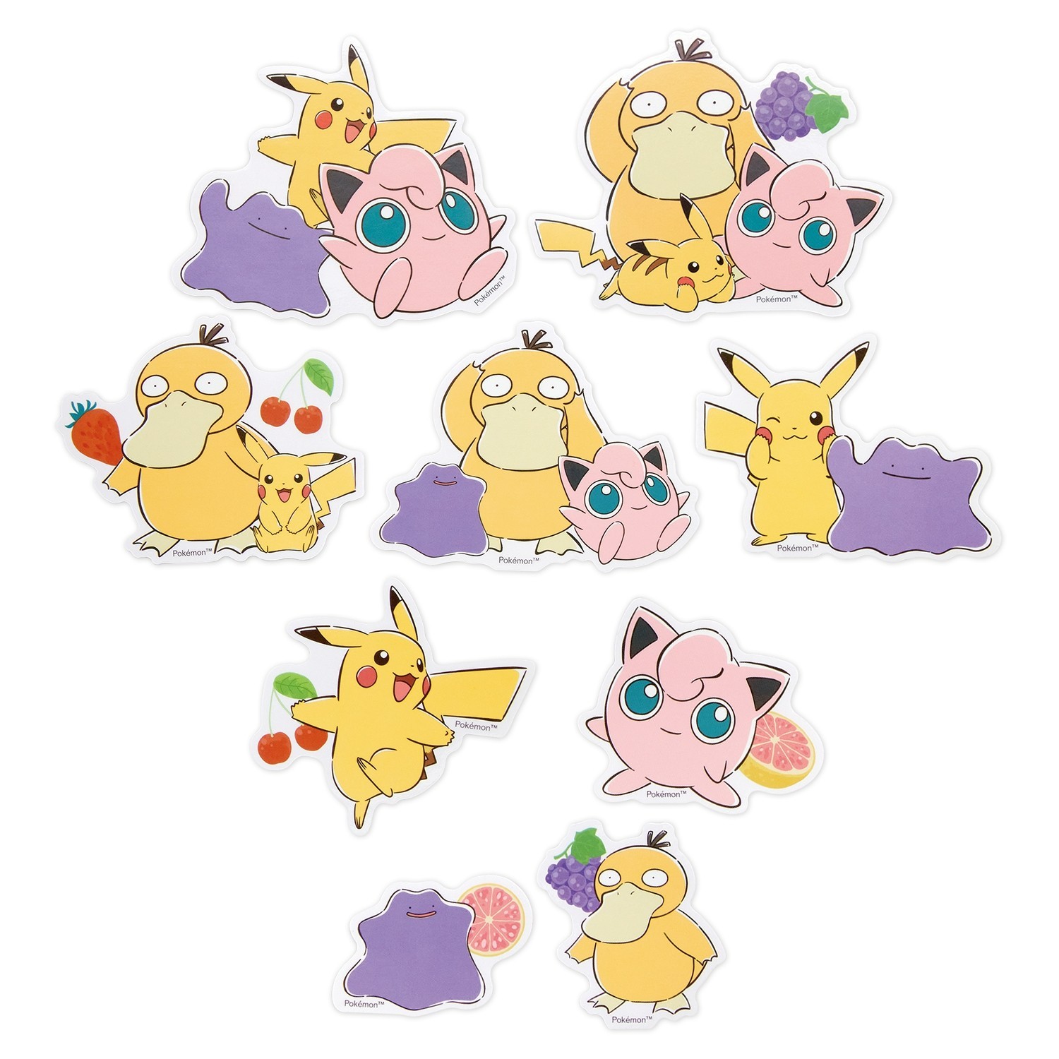 Pokemon Center Decoration Sticker/Fruit_Purple Ditto Kanto 132 Grapes Cherry