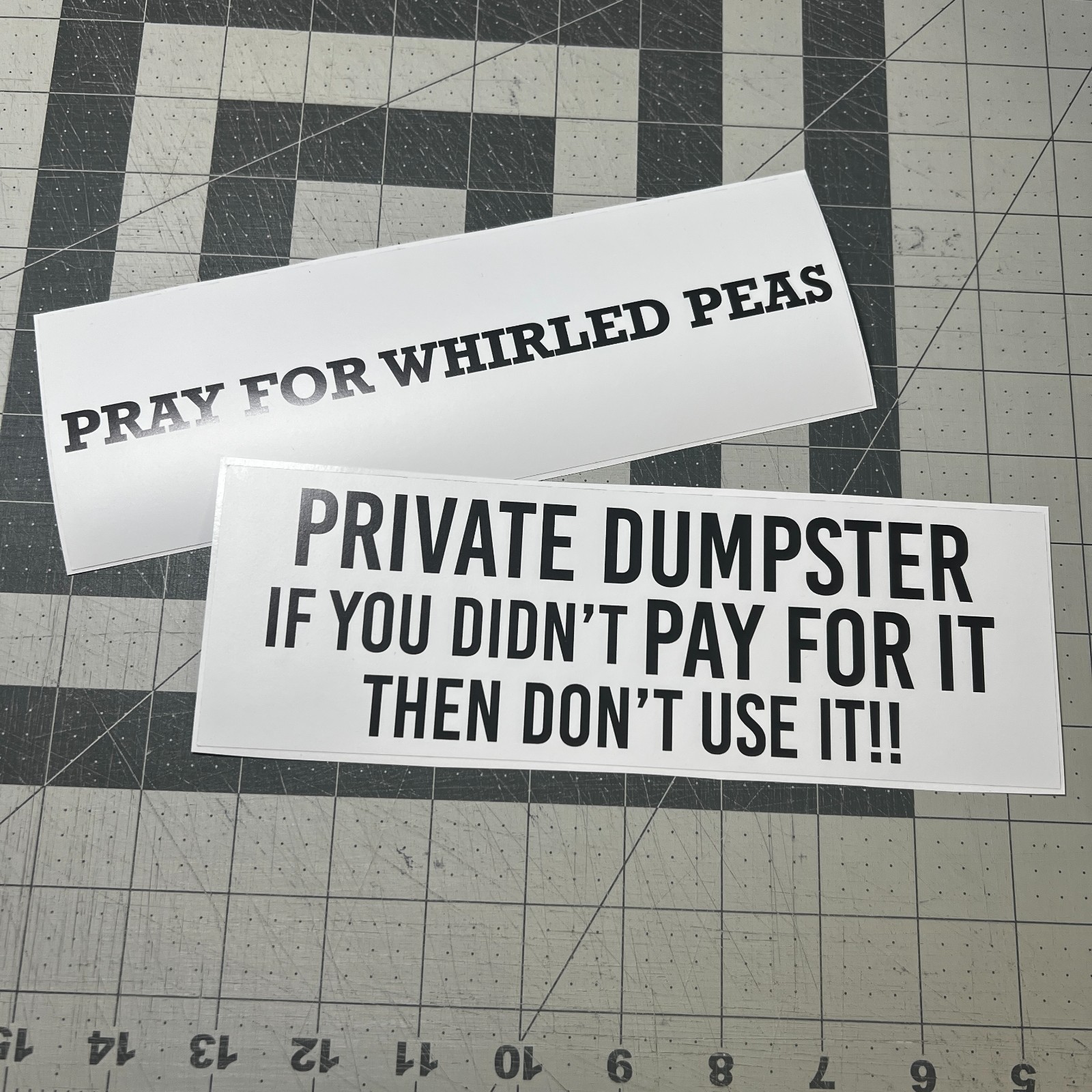 Black and White – Custom Bumper Sticker Say Anything You Want! Magnet or Sticker