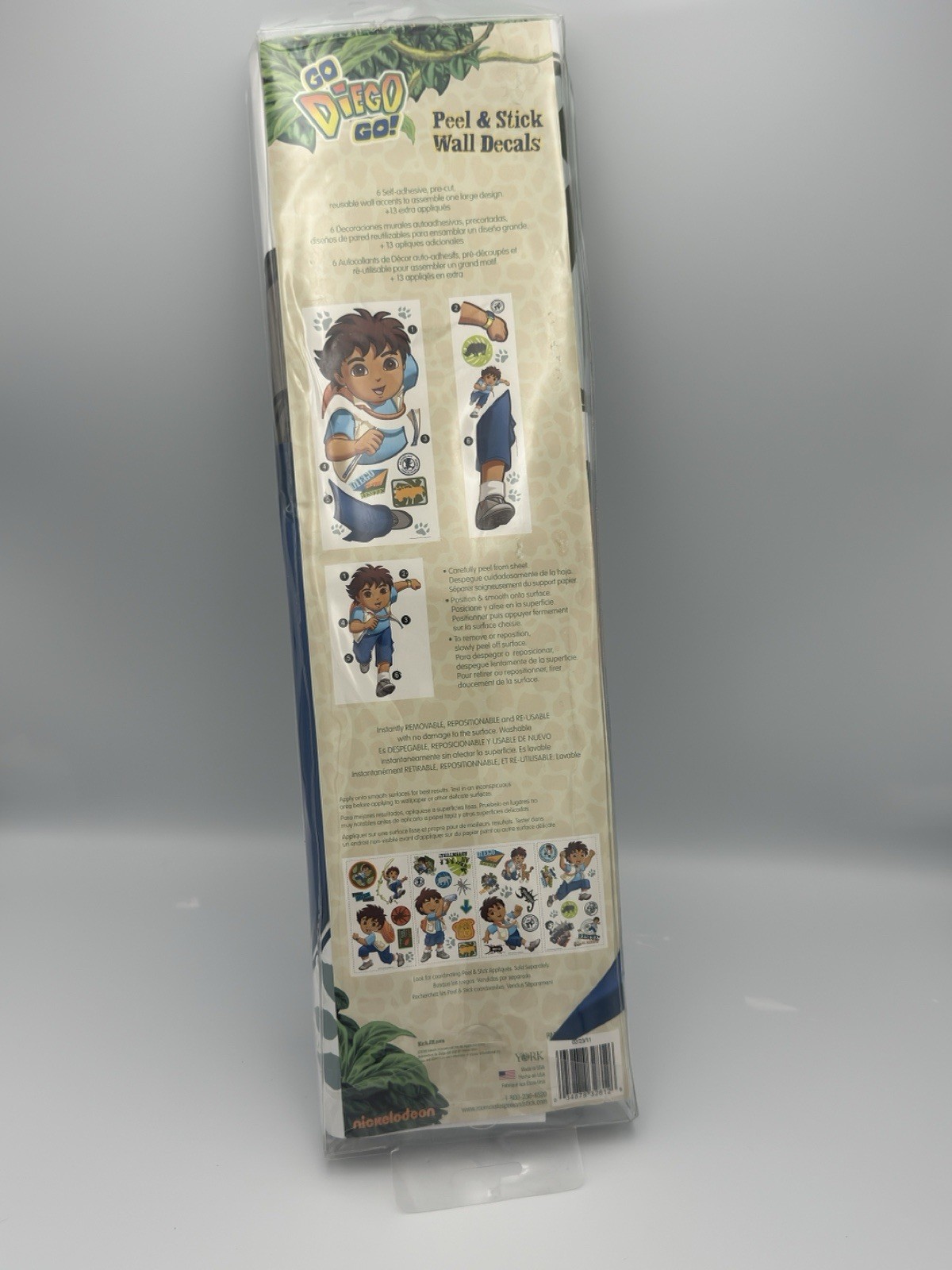 Vintage 2007 Go Diego Go Nickelodeon Wall Decals Room Appliques NOS