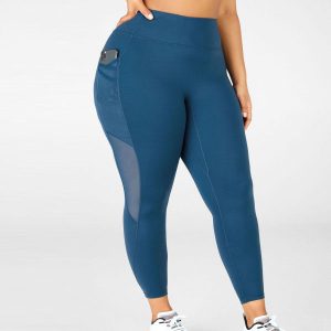 High-Waisted Plus Size Active Leggings for Women – Mesh Pocket Detail