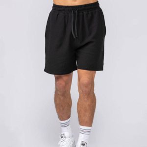 Custom Rib Cotton Breathable Feel Men's Shorts Mid-weight Relaxed Fit Men Everyday Jersey Short With Side Pockets