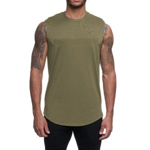 Custom Cotton Spandex Crew Neck Best Fitness Sleeveless Tank Top Mens